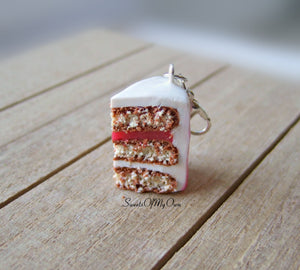 Pink Ombre Cake Slice Charm - SweetsOfMyOwn