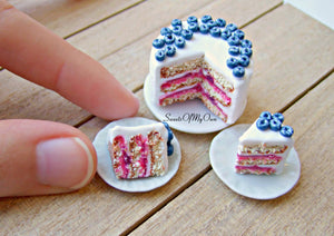 MTO - Blueberry Cake Miniature - Doll House 1:12 Scale - SweetsOfMyOwn
