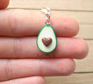 Avocado Half Heart Charm 1.5cm in size - SweetsOfMyOwn