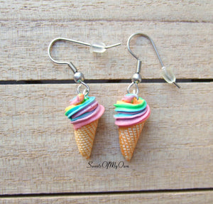 Rainbow Ice Cream - Dangle Earrings - MTO