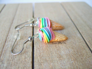 Rainbow Ice Cream - Dangle Earrings - MTO