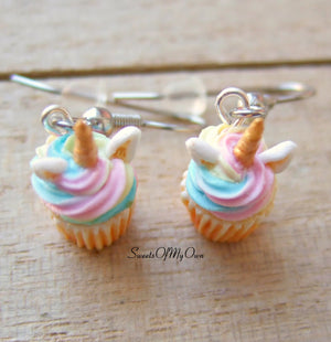 Unicorn Cupcake Dangle Earrings - SweetsOfMyOwn