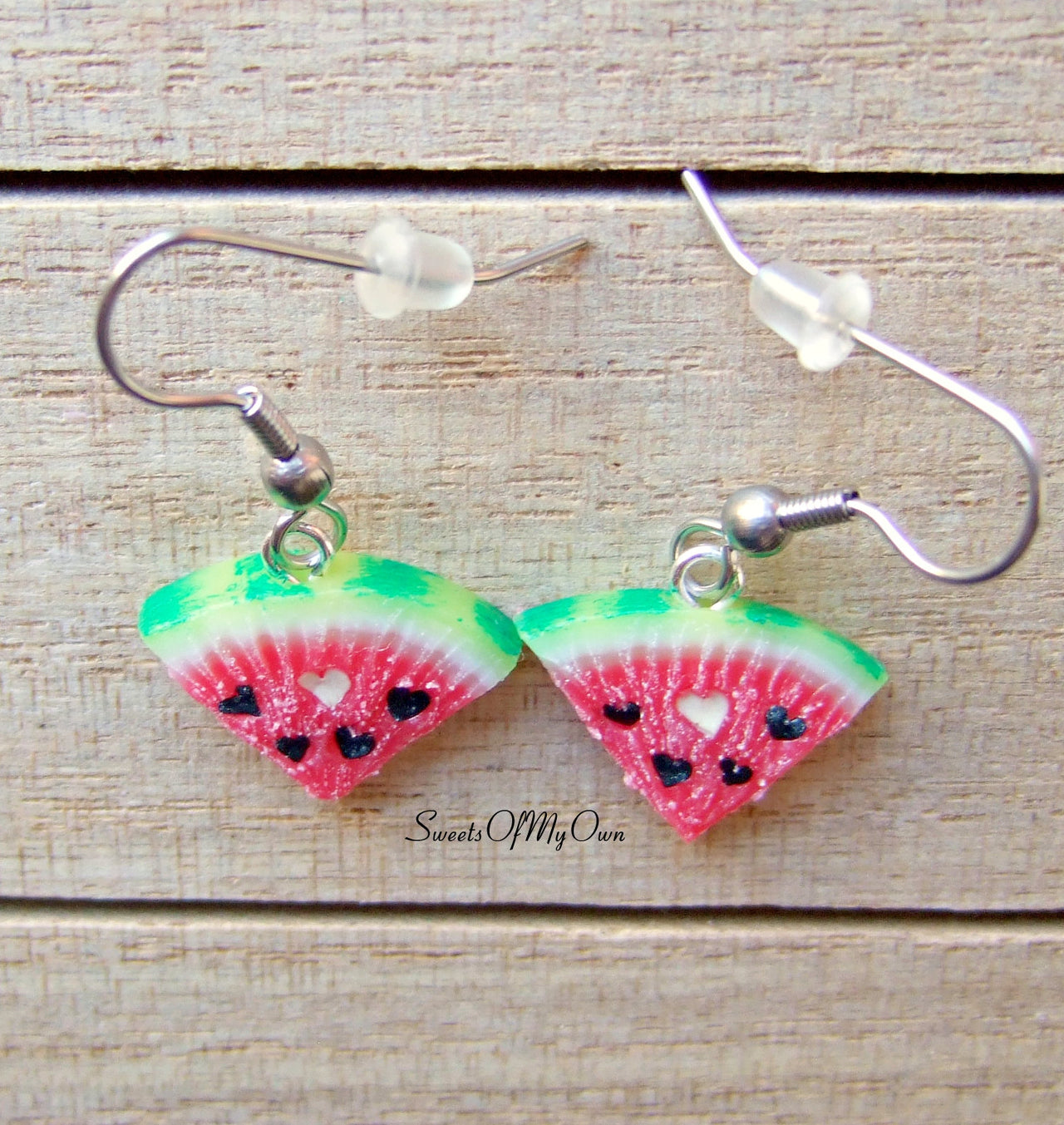Watermelon Heart Seed - Dangle Earrings - MTO