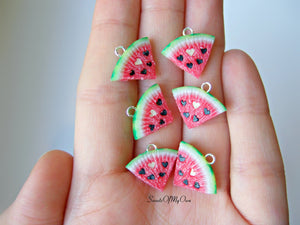 Watermelon Heart Seeds Charm - Necklace/Charm - MTO