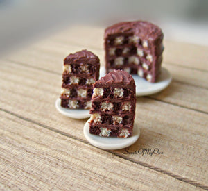 MTO - Chocolate Checkerboard Cake Miniature - Doll House 1:12 Scale - SweetsOfMyOwn