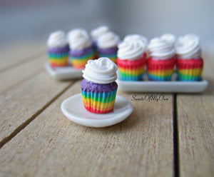 Rainbow Cupcakes Miniature 1:12 Scale - SweetsOfMyOwn