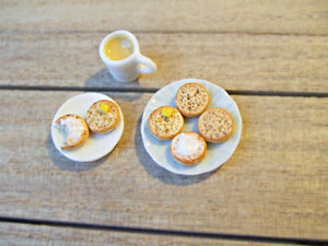 Miniature Crumpets and Tea 1:12 Scale - SweetsOfMyOwn