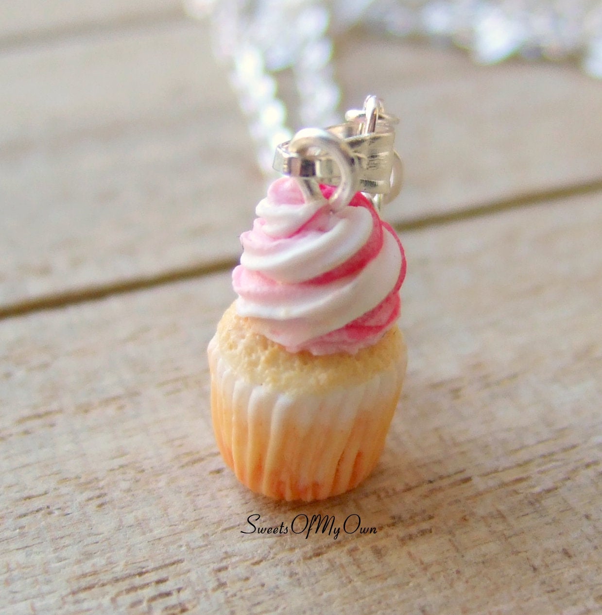 Strawberry and Vanilla Cupcake Charm (small) - Necklace/Charm - MTO