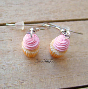 Pink Cupcake - Dangle Earrings - MTO