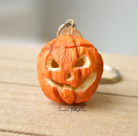 Thumbnail for Pumpkin Jack-O'-Lantern (2.5cm in size) - Necklace/Charm/Keychain - MTO
