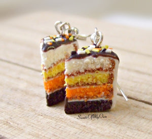 Halloween Cake Slice - Dangle Earrings - MTO