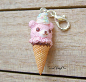 Pink Bear Ice Cream Charm - SweetsOfMyOwn
