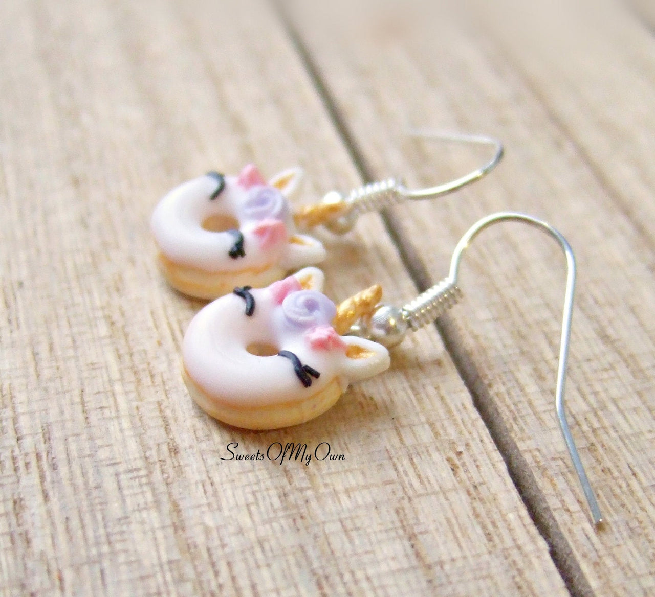 Smiling Unicorn Doughnut Dangle Earrings - SweetsOfMyOwn