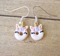 Thumbnail for Smiling Unicorn Doughnut Dangle Earrings - SweetsOfMyOwn