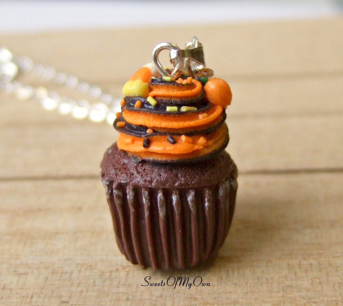 Halloween Cupcake Charm - Necklace/Charm/Keychain - MTO