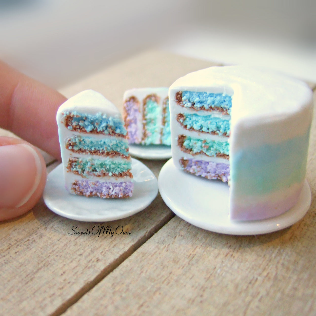 MTO - Miniature Winter Ombre Cake - Doll House 1:12 Scale - SweetsOfMyOwn