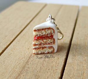 Pink Ombre Cake Slice Charm (small) - SweetsOfMyOwn