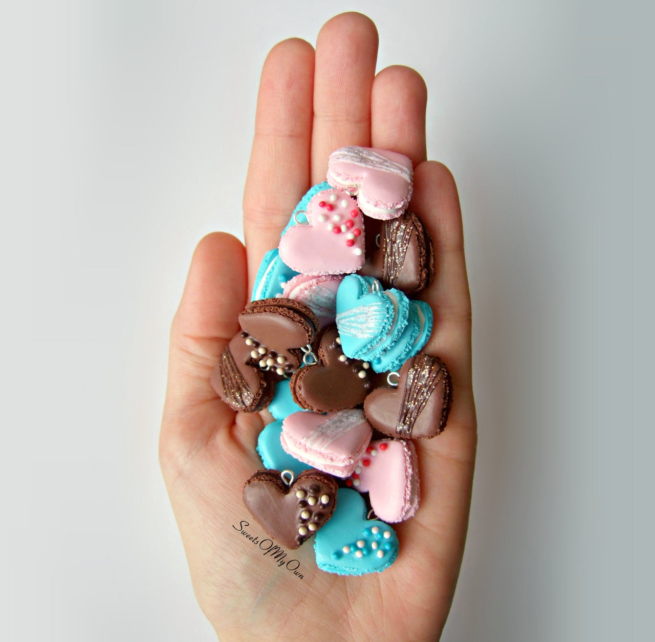 White Heart Macaron Charm - Necklace/Charm/Keychain - MTO