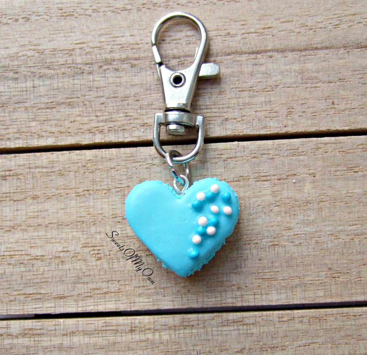 Blue Heart Macaron Coloured Ball Sprinkles Charm - SweetsOfMyOwn