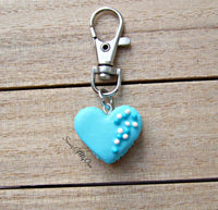 Thumbnail for Blue Heart Macaron Coloured Ball Sprinkles Charm - SweetsOfMyOwn