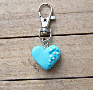 Blue Heart Macaron Coloured Ball Sprinkles Charm - SweetsOfMyOwn