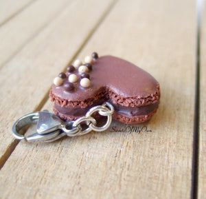 Chocolate Heart Macaron Coloured Ball Sprinkles Charm - SweetsOfMyOwn