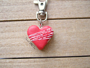 Red Velvet Heart Macaron - Necklace/Charm/Keychain - MTO