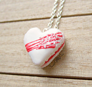 White Heart Macaron Charm - Necklace/Charm/Keychain - MTO
