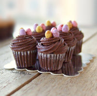 Thumbnail for MTO - Miniature Chocolate Swirl Frosting Mini Egg Cupcakes - Set of 6 Cupcakes -1:12 Scale - SweetsOfMyOwn