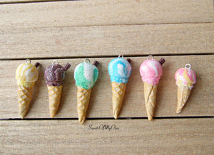 Marble Ice Cream Cone Charms - SweetsOfMyOwn