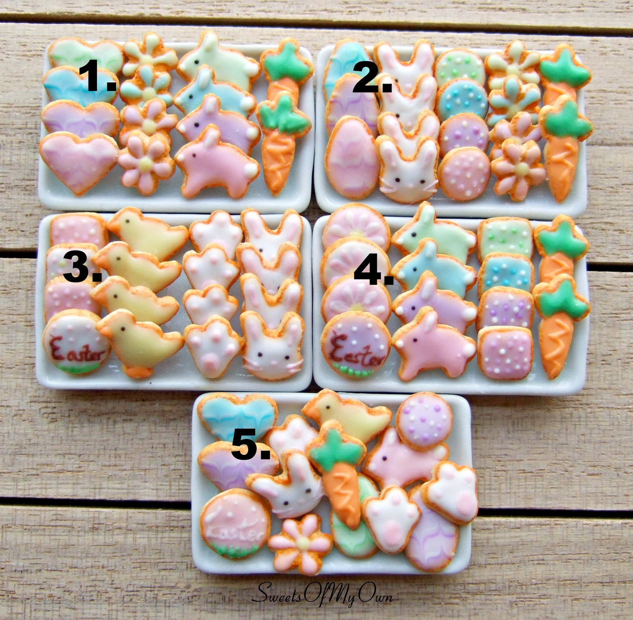 Easter Biscuits Set Miniature 1:12 Scale - SweetsOfMyOwn
