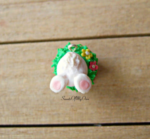 Hiding Bunny Cupcake Charm - SweetsOfMyOwn