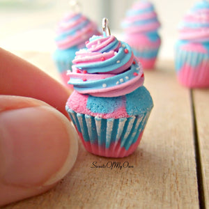 Bubblegum Marble Cupcake Charm - SweetsOfMyOwn