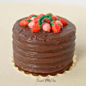 Chocolate Strawberry Cake Miniature 1:12 Scale - SweetsOfMyOwn