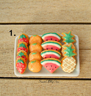 Miniature Summer Biscuit Set 1:12 Scale - Choose Your Set - SweetsOfMyOwn