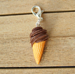 Chocolate Swirly Ice Cream Charm - SweetsOfMyOwn