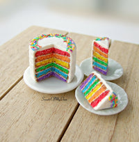 Thumbnail for Rainbow Cake with Sprinkles Miniature 1:12 Scale - SweetsOfMyOwn