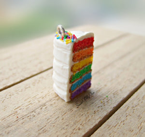 Rainbow Cake with Sprinkles Charm - SweetsOfMyOwn
