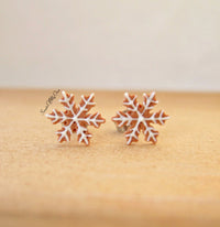 Thumbnail for Gingerbread Snowflake Biscuit Stud Earrings - SweetsOfMyOwn