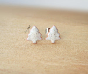 Gingerbread Christmas Tree Biscuit Stud Earrings - SweetsOfMyOwn