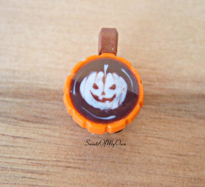 Pumpkin Face Mug with Pumpkin Latte Art - Necklace/Charm - MTO