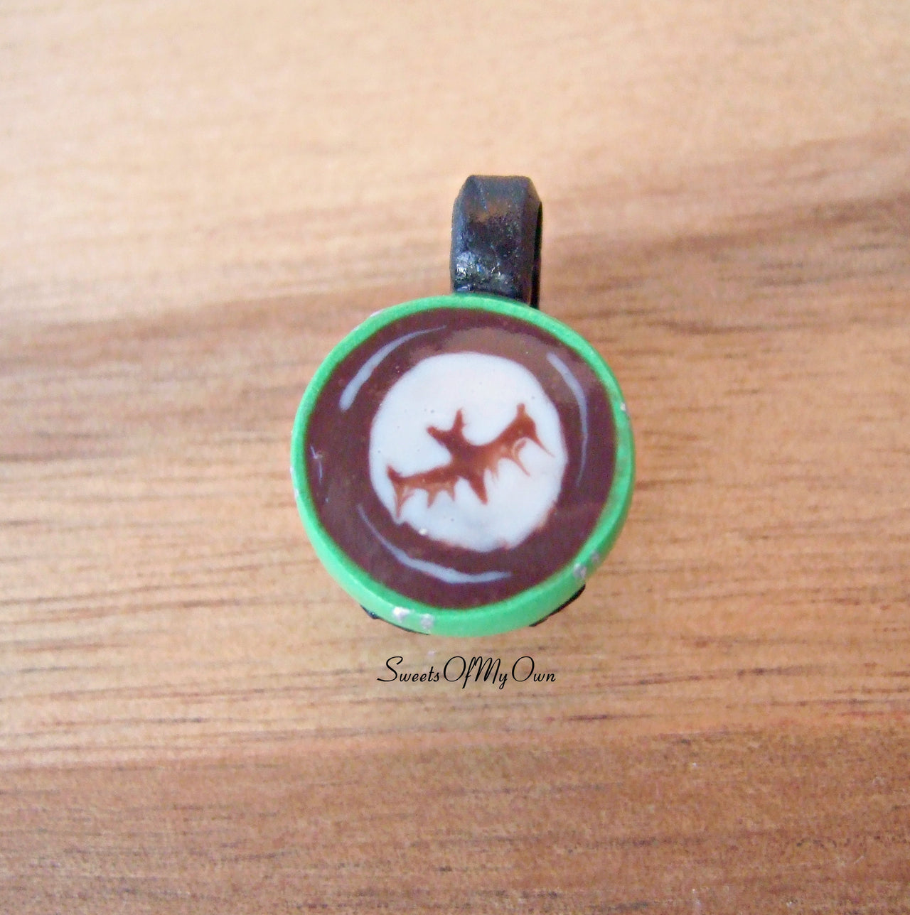 Green Monster Mug with Bat Latte Art Charm - SweetsOfMyOwn