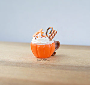 Pumpkin Spice Deluxe Hot Chocolate Drink Miniature - Doll House 1:12 Scale - MTO