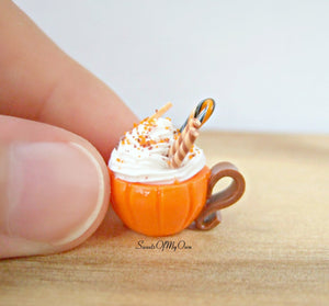 Pumpkin Spice Deluxe Hot Chocolate Drink Miniature - Doll House 1:12 Scale - MTO