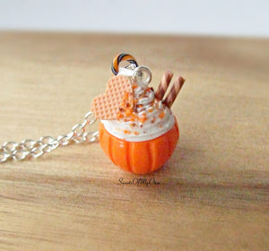 Pumpkin Spice Deluxe Hot Chocolate Drink - Necklace/Charm - MTO