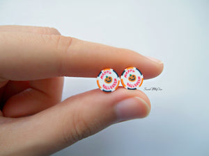 Happy Halloween Pumpkin Sliced Rock Candy Stud Earrings - SweetsOfMyOwn