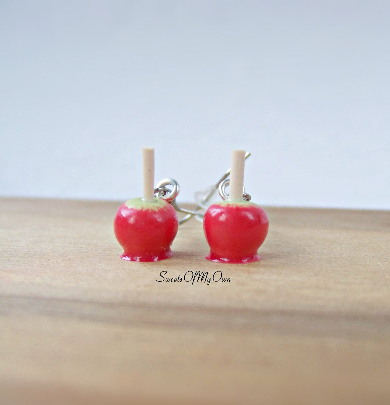 Red Toffee Apple Dangle Earrings - SweetsOfMyOwn