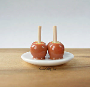 Miniature Toffee Apples 1:12 Scale - Set of 4 - SweetsOfMyOwn