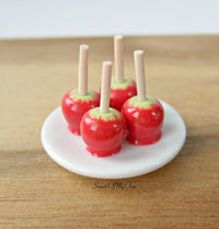 Thumbnail for Miniature Red Toffee Apples 1:12 Scale - Set of 4 - SweetsOfMyOwn