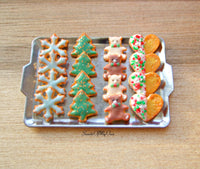 Thumbnail for Miniature Christmas Biscuit Set - Shortbread Snowflake, Tree, Bear, Heart 1:12 Scale - SweetsOfMyOwn
